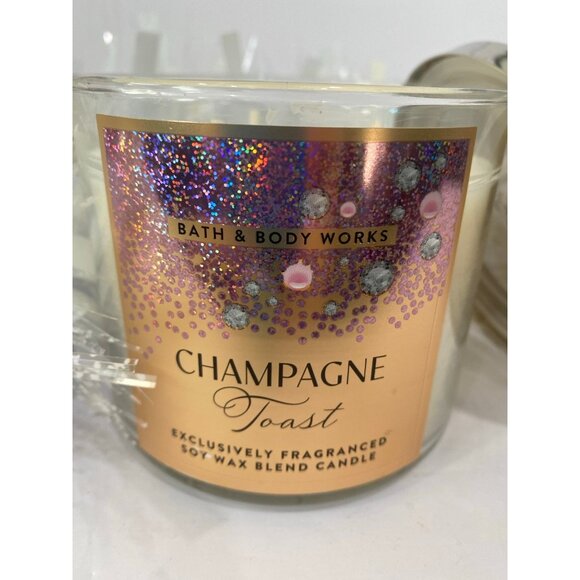 Bath & Body Works “Champagne Toast” New 3 Wick Candle - Picture 2 of 7